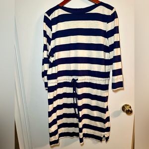 Merona thick navy and cream rugby stripe dress XXL